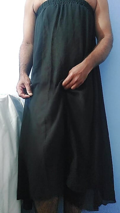 I'm masterbating and cum wearing a Silk Seethrough black skirt