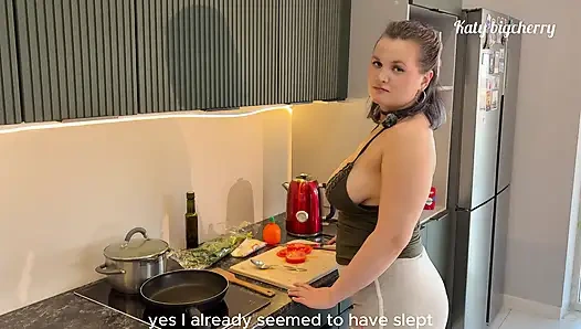 Stepson Helps Young Stepmom Make Breakfast While Her Husband Dreams