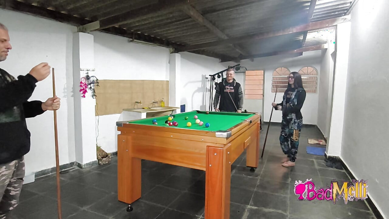 Playing naked pool with my boyfriend and my father-in-law
