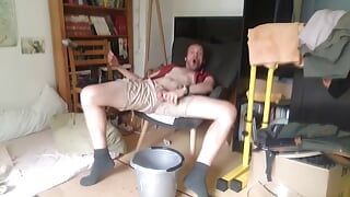 Bator Caveman Pissing Around and Enjoying His Cave-manliness