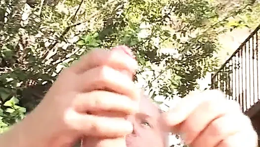 Horny black haired beauty sucks and fucks four men by the pool