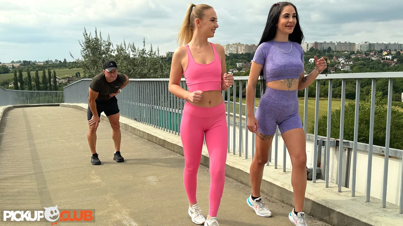 PickupClub – Runner Jenny Wild and her Girlfriend Rescue a Fellow Jogger with Threesome!