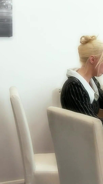 Thrilling moment from "Rough FFM Threesome - Huge Boobs Office Girls Diana and Laura Gold Fucked"