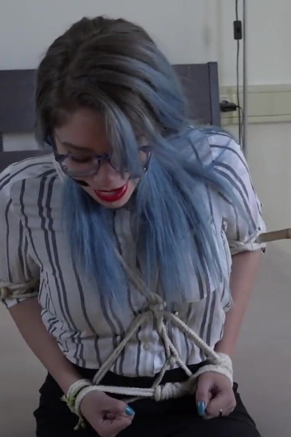 Luna Grey - secretary ballgagged