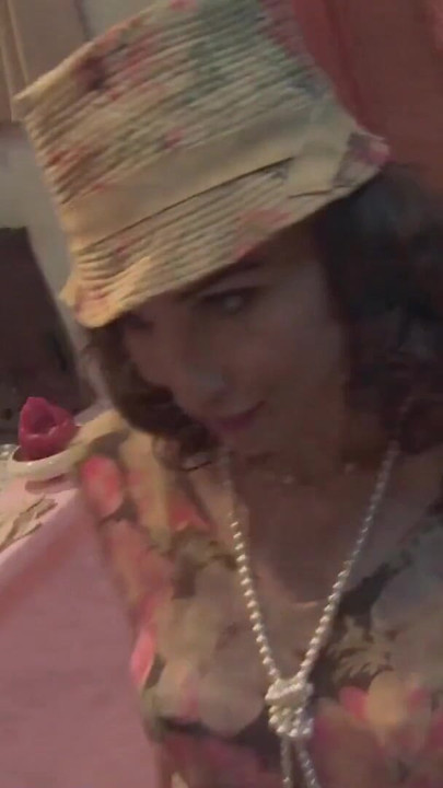 Must-see moment from "Vintage style, lesbian threesome in the dressing room"