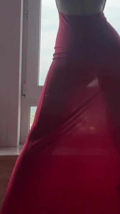 sexy hot yoga in red long dress | Clip 3