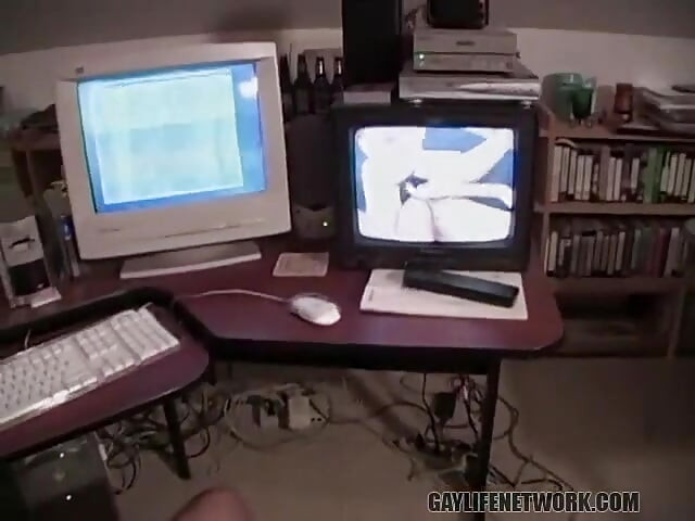 Masturbation at his desk