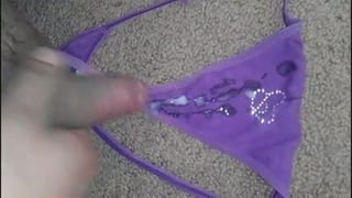 cum on nieces purple thong panty