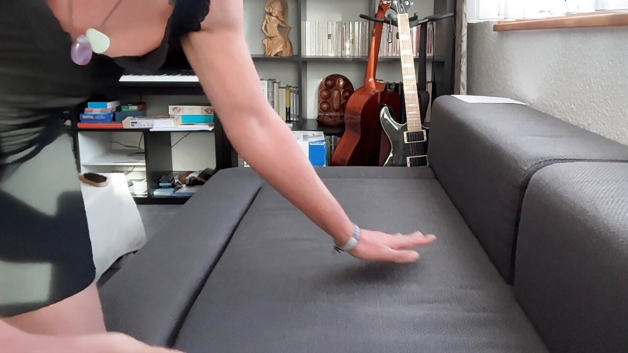 Dogystyle cumshot with finger in my ass