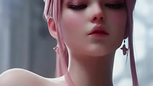 Heißes rothaariges 3d-schätzchen gefickt cowgirl-position