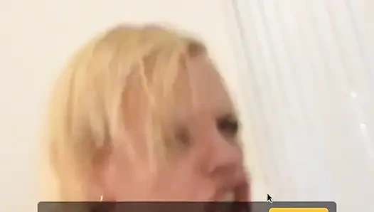 Blonde's mouth, cunt, and ass get blackened