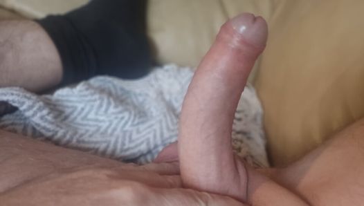 lying on the bed and jerking off my little cock until orgasm comes