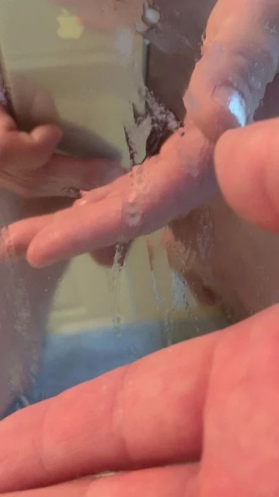 Big mirror cumshot