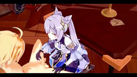 Genshin Impact Hentai - Aether X Ganyu Handjoob and Fucked - Japanese Asian Manga Anime Game Porn