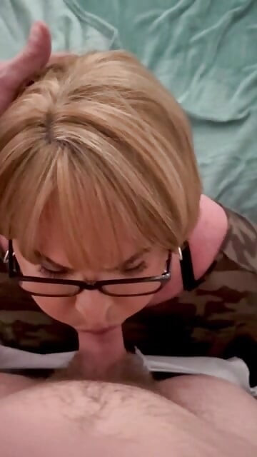 Sissy Cryssi give blow job to random guy