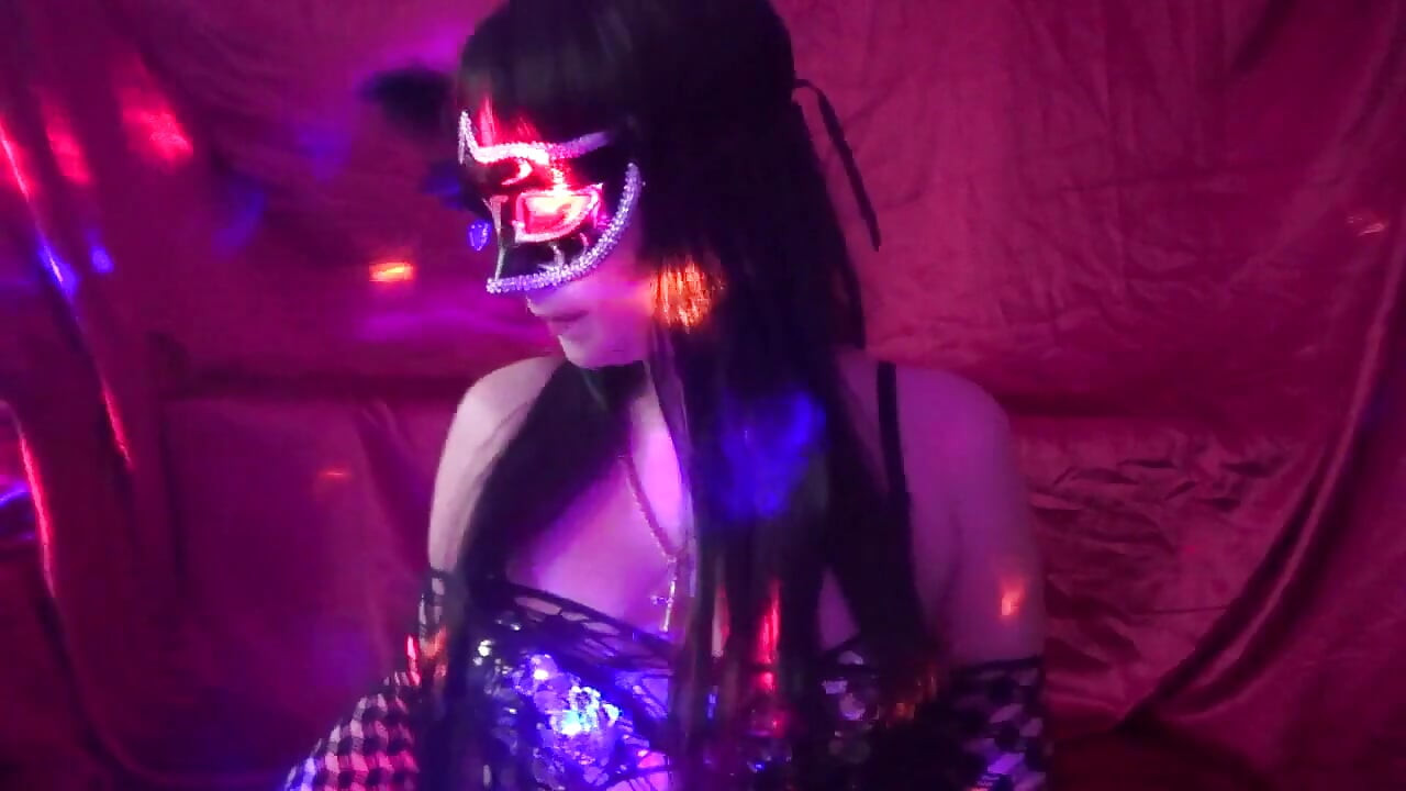 JOI in mask and sexy lingeria with cum countdown