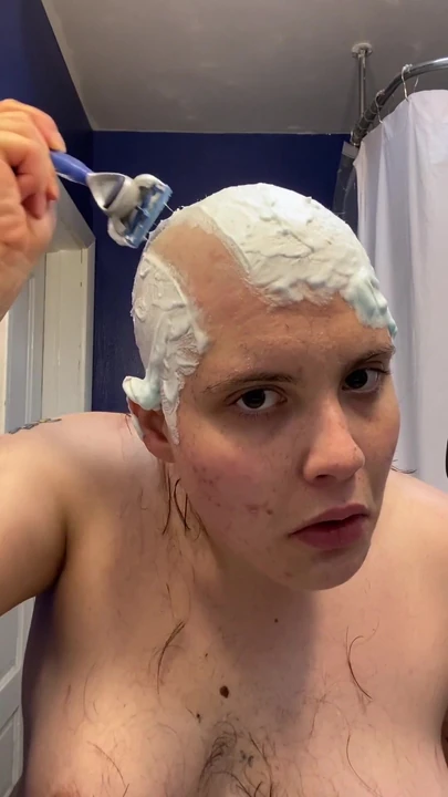 Powerful moment from "Hairless Whore - Adama Daat Amateur Fetish Head and Brow Shave"