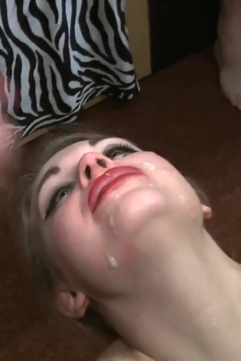 Blonde Lush Violet Sucks Cock in a Bukkake