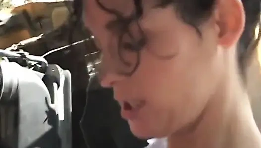 Nerd fucking busty brunette bus driver