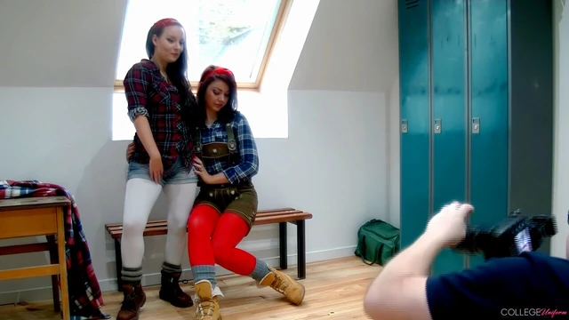 Carla’s Tits Jiggle As Bryoni Teases In Tight Lederhosen!