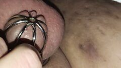 Fat Sissy Playing With Tiny Clit In Chastity