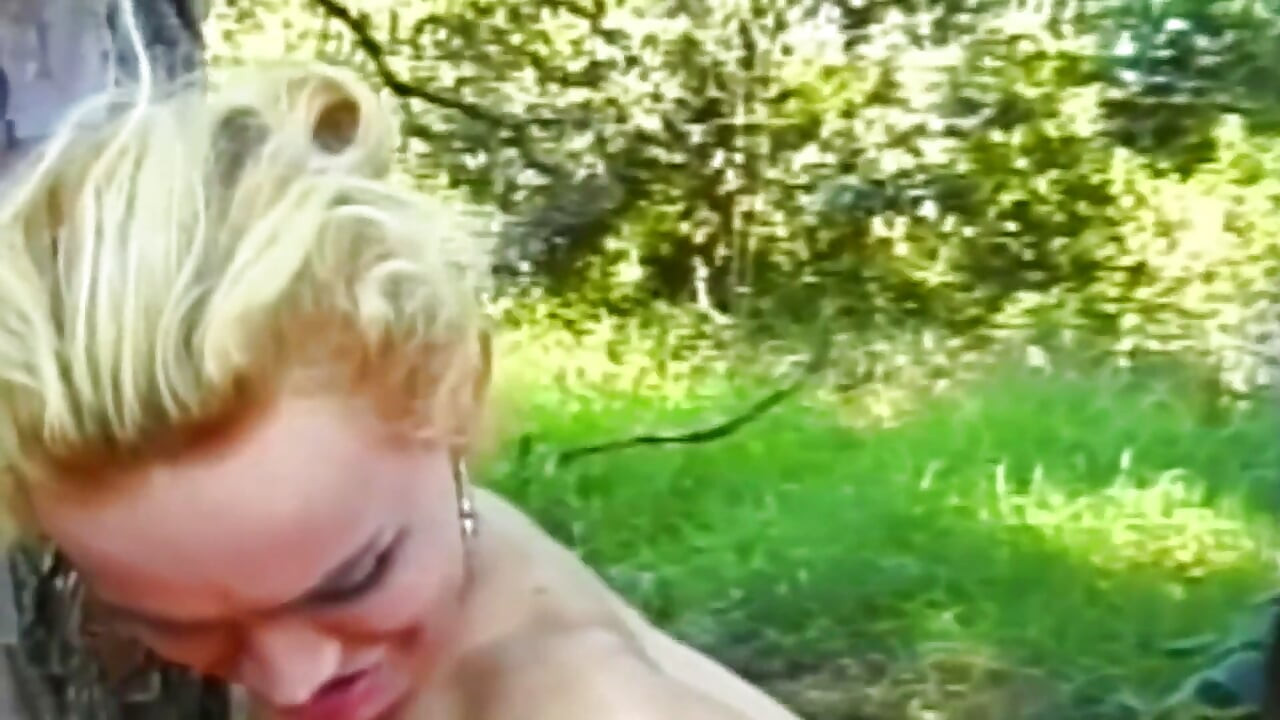 Insatiable Blonde 18yo Drains Transsexual Cock Outdoors