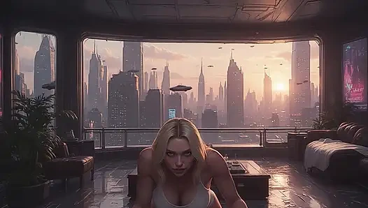 Cloud Level Olivia in the Future Suggestive Teasing showing her Ample Cleavage Part 2