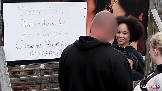 Two German Bitches Mia Adler and Lia Amalia Pick up Stranger for No Condom Fuck