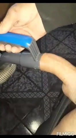 Getting sucked by vacuum cleaner and stroking my cock on kik