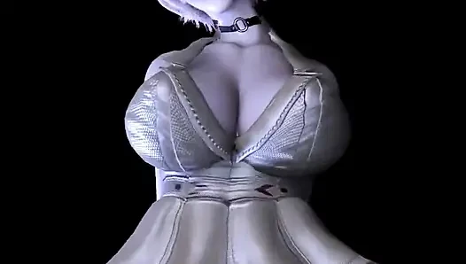 3D cosplay-modell mit riesigen möpsen hat ihr arschloch so hart gefickt