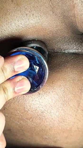 Close-up Deep BIG Butt Plug Masturbation Indian Brown  Tight Pink Asshole | Clip 1