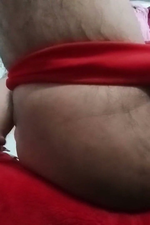 Indian Gay Crossdresser Gaurisissy Pressing Her Big Boobs and Fingering in Her Ass in Red Honeymoon Lingerie Hard BDSM Sex