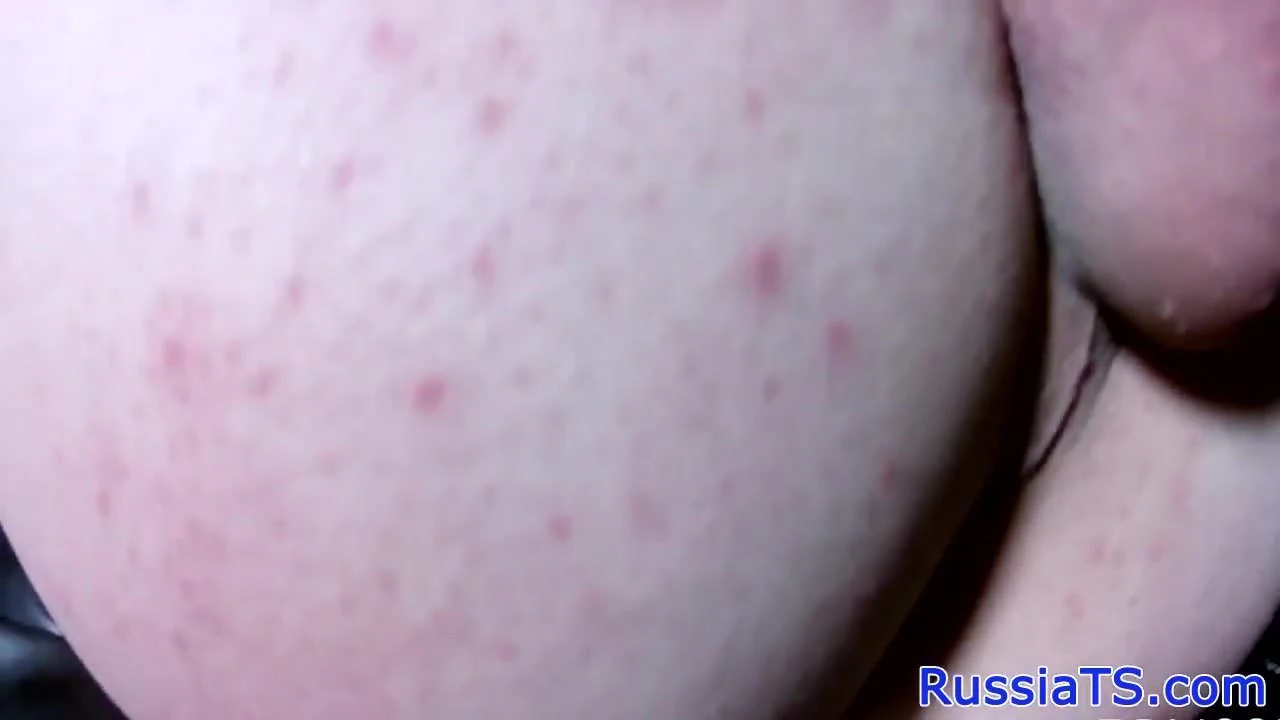 Busty russian tgirl wanking in solo session