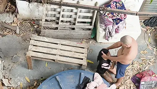 in the backyard with skinny lesbian 100%anal