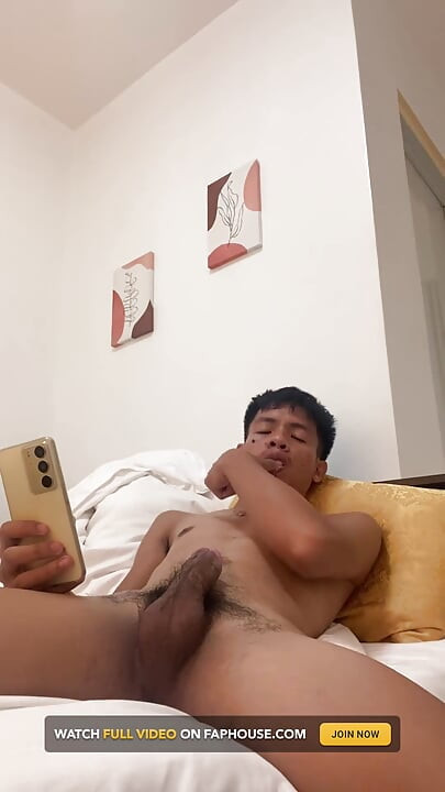 Filipino Twink Gets Hard, Jerking off to Explosive Cumshot