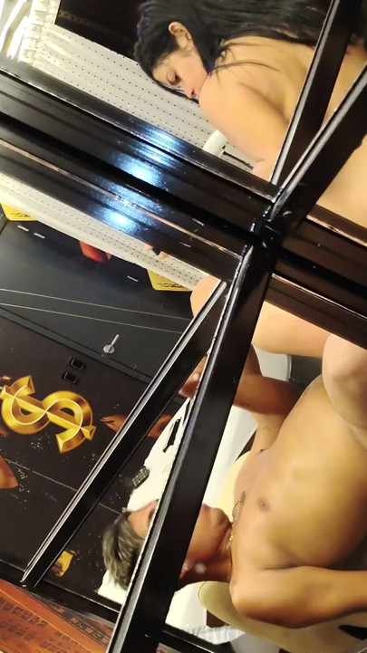 Riding and Fucking the Big Fat Cock of My Bull in a Mirror Cage