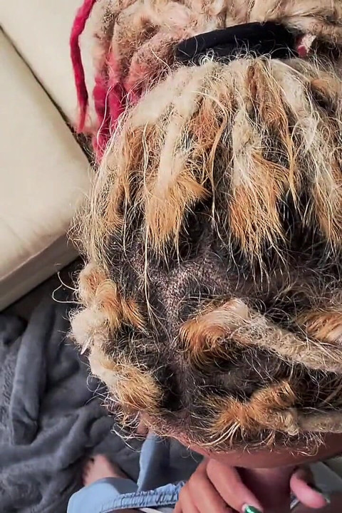 Interracial Creampie: Tattooed Mixed Dreadlock Girl Gets Filled on Couch