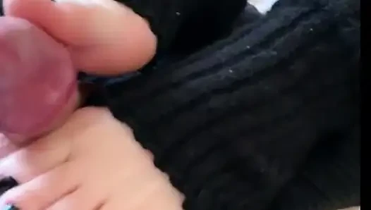 Footjob with a lot of cum