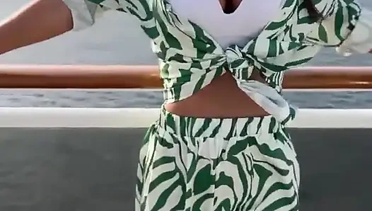 Monika Fox Poses Naked on the Deck of a Cruise Ship