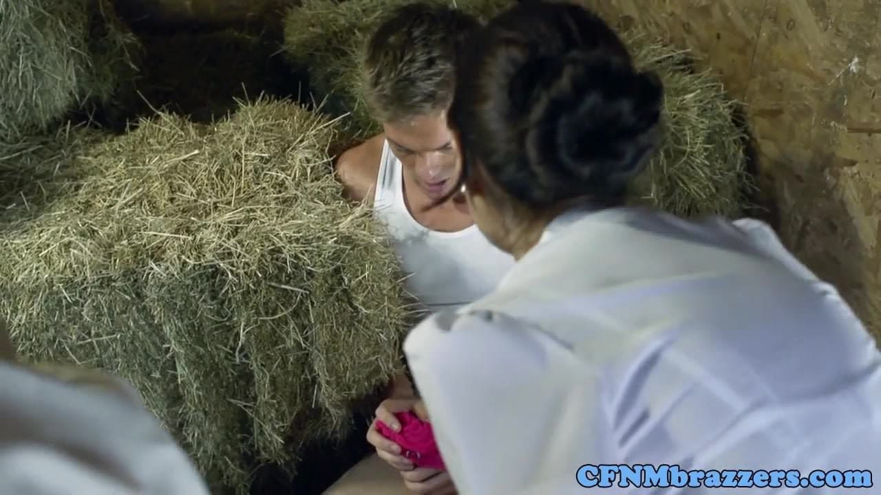 CFNM femdoms demand doggystyle in barn