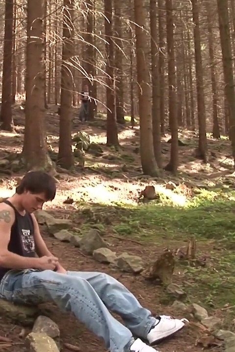 Exclusive video Bareback: Horny guys with hard cocks love to fuck in the woods