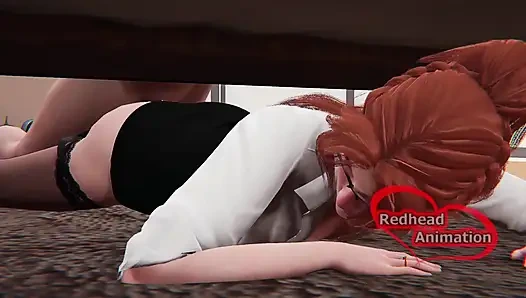 Мачеха застряла и трахнула под кроватью