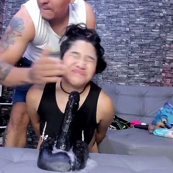 Fucking Valezka Face with Dildo