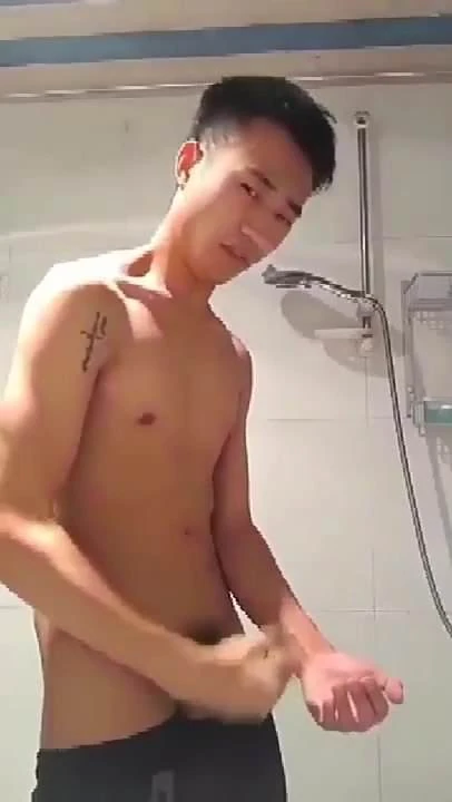 Cute boy cum in bathroom