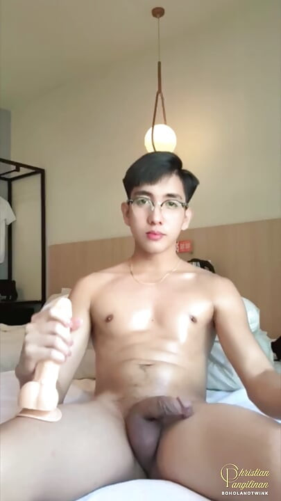 Filipino Boy Oiled Body, Nude Tiktok Dance, Playing with Ass Toys Until He Cum