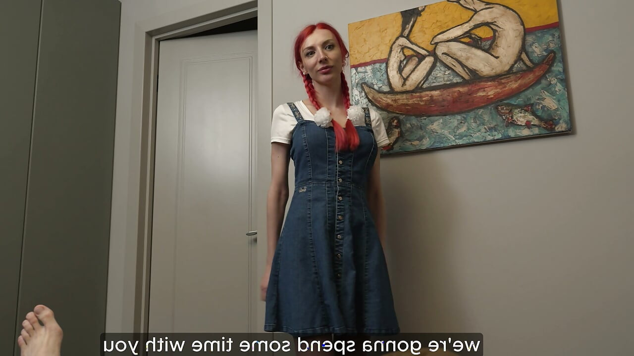 Red-haired Babysitter with Big Tits Rides a Dick