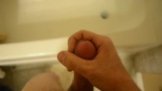 Jack off in the shower. Hot cum. huge white cock. cumshot