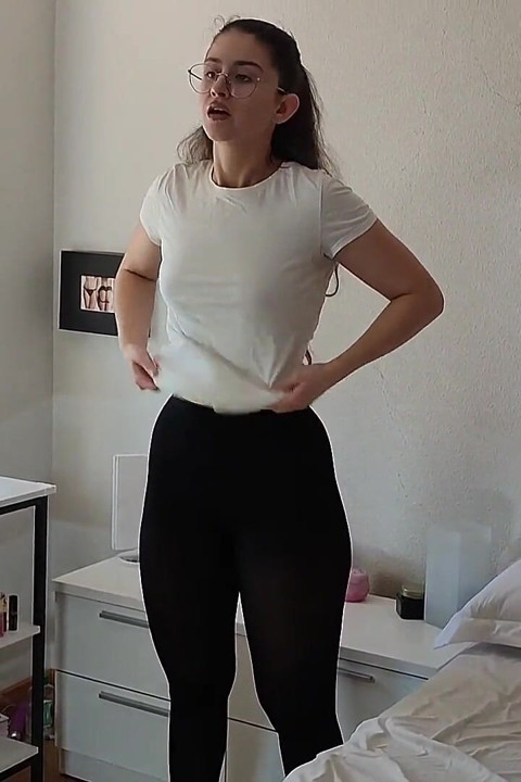 Fitness Girl Squatting and Suck My Dick