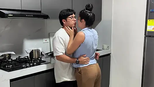 My stepsister gives me her ass in the kitchen while we're alone!