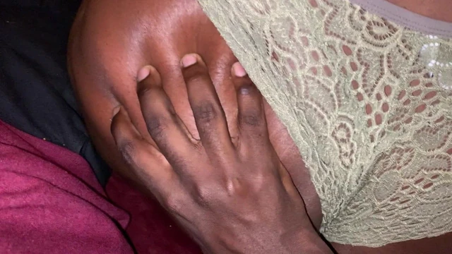 Jamaican Phatty Getting ass rubbed in Green Lace Panty